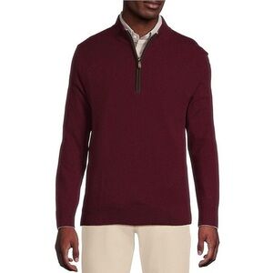 The Cashmere Project 100% Cashmere Quarter Zip Deep Burgundy Sweater Mens Sz L